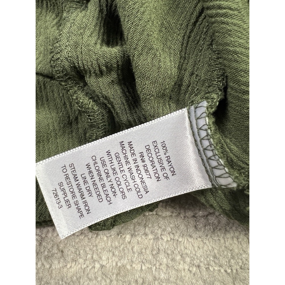 a.n.a A New Approach Top Womens XL Green Short Sleeve Blouse Ruffle - Picture 10 of 11